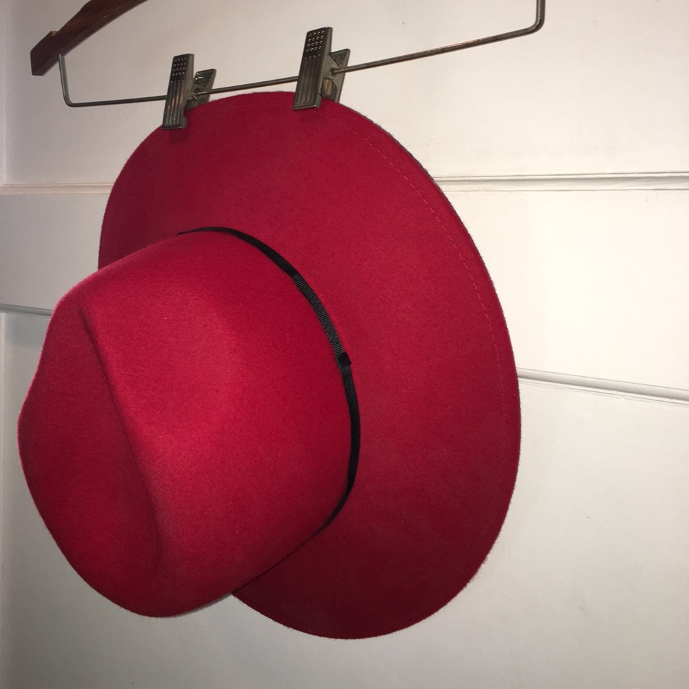 Red Wide-Brim Fedora